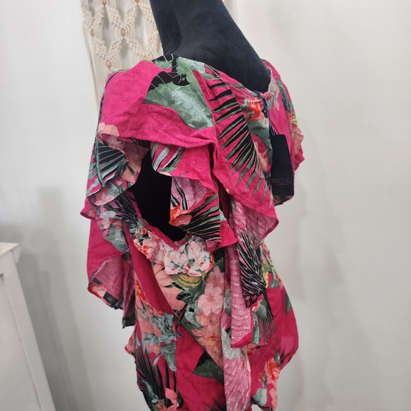 [ Rachel Roy] Women's,size XL new with tags CUTEST TROPICAL/ FLORAL BLOUSE🌺💠🌸 - Picture 5 of 16